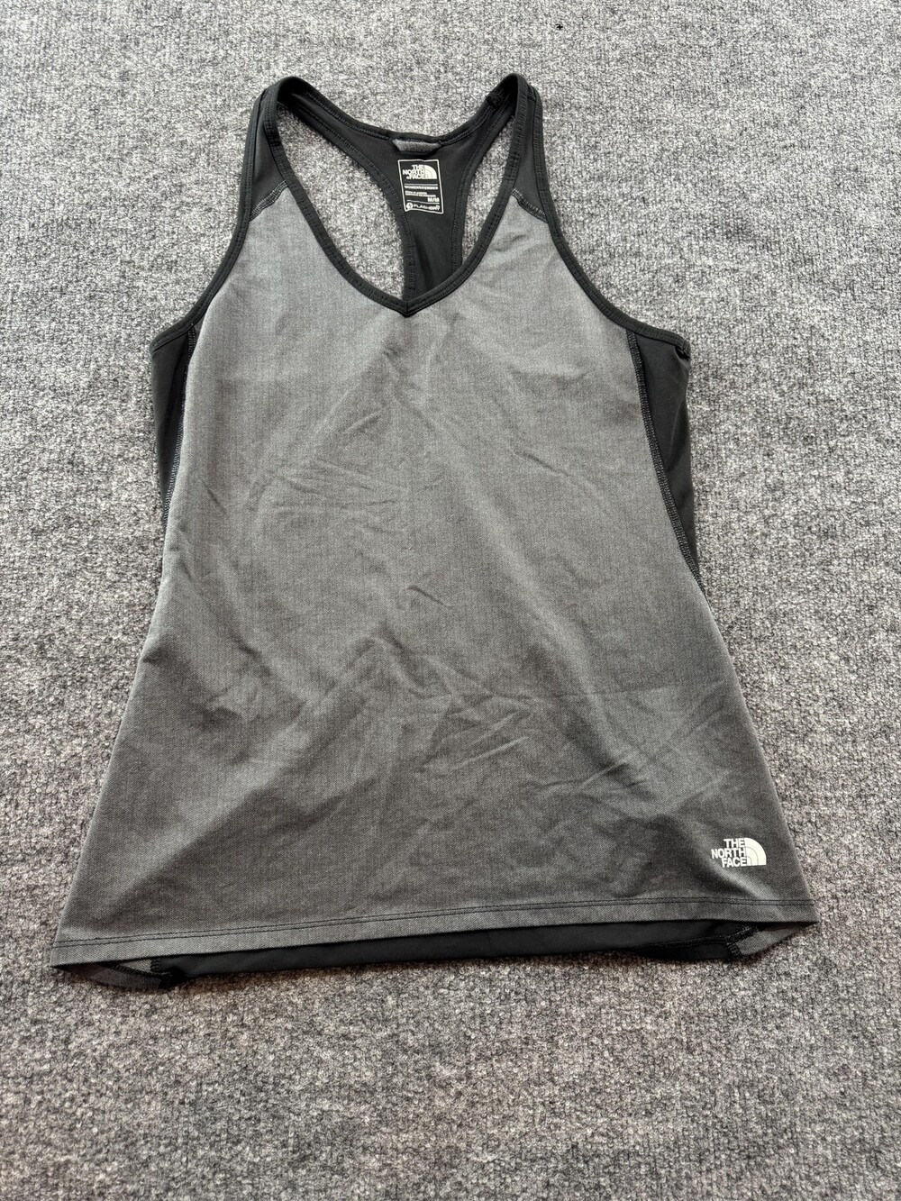The North Face Tank Top Womens Medium Gray FlashDry Racerback Athletic Running